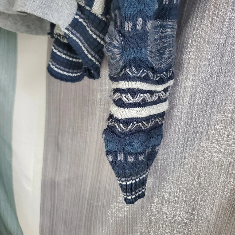 Nike Grey Logo Hoodie x‎ Coogi rework Sweater Sleeve Pullover Eclectic Grandpa L